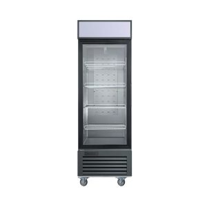 Single glass door left door black commercial merchandiser display chiller